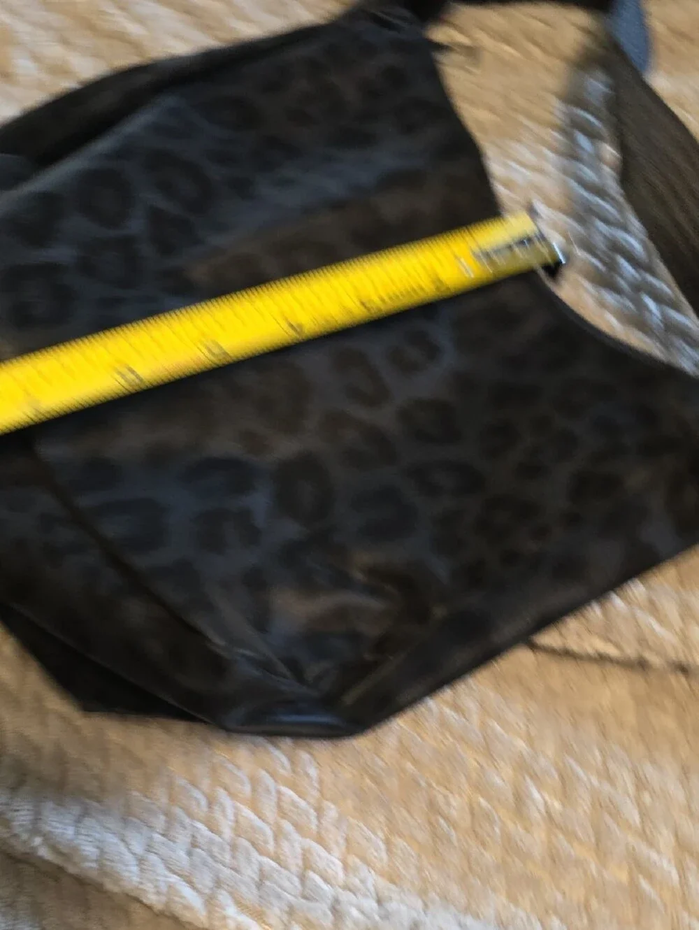 Black Leopard Print Shoulder Bag
